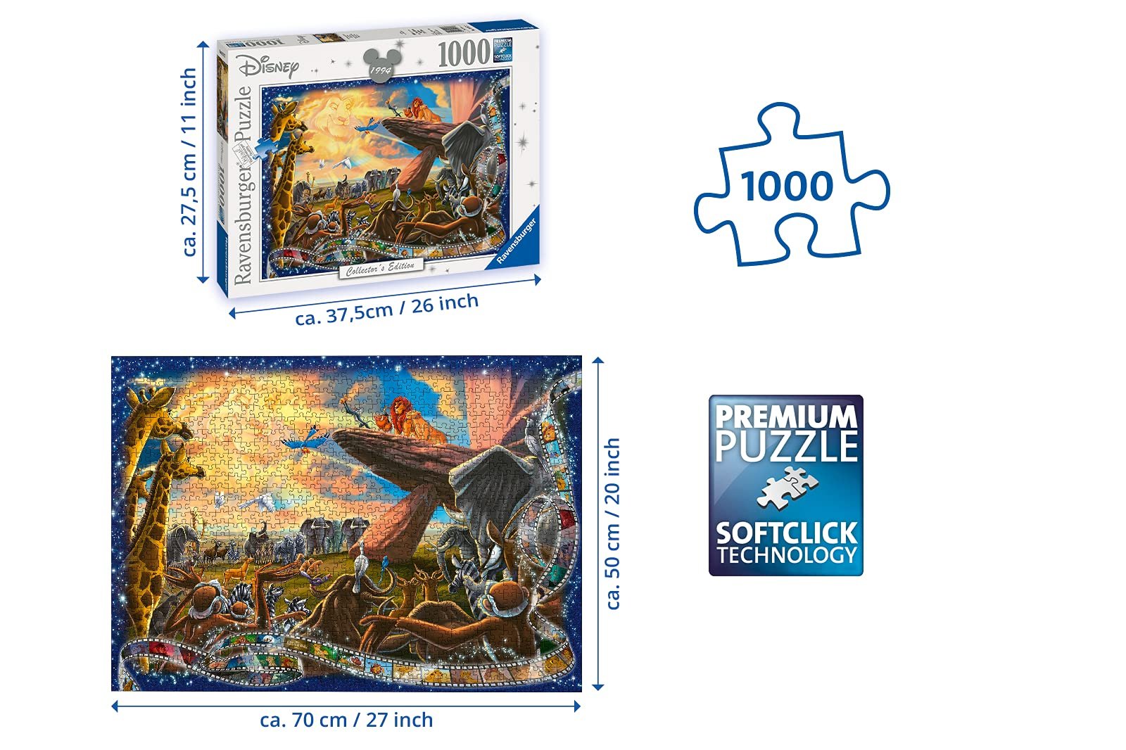 Пазл Ravensburger 1000 Pieces Grey, фото №3 Пазл Ravensburger 1000 Pieces Grey, фото №3