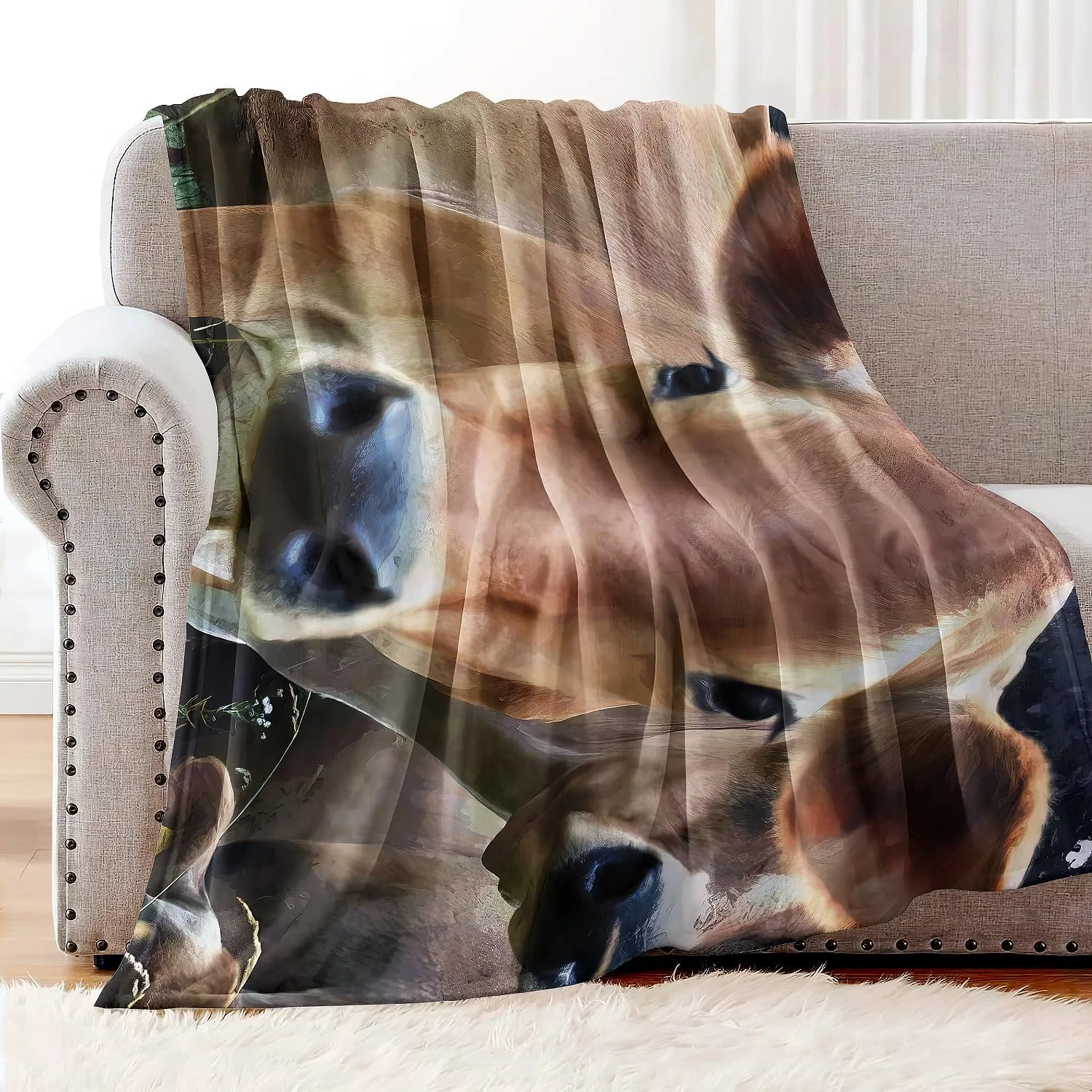 Одеяло Флисовое YISUMEI Jersey Cow Face Мягкое 150 x 200 см, фото №1