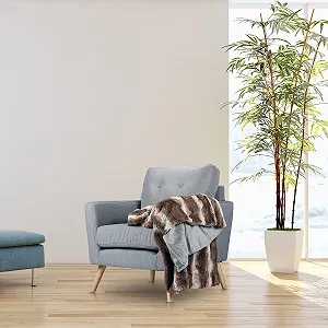 Плед Relaxdays Штучне хутро Пухнастий плед для дивана ліжка Двошаровий пухнастий покривало Розмір 150 x 200 см Коричневий synthetic.ua - Фото 1