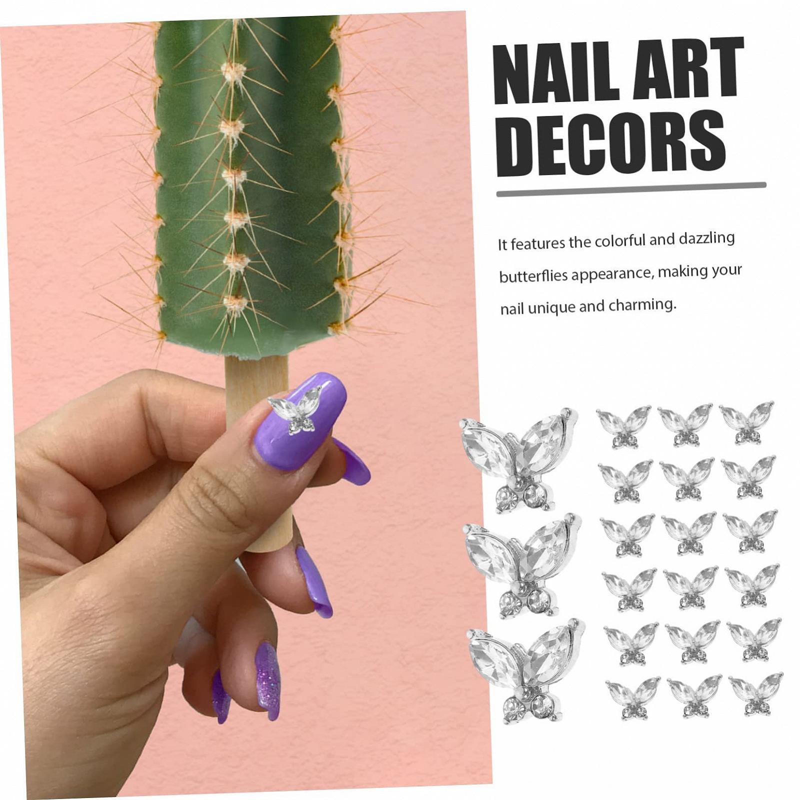 Украшения для ногтей Бабочка FRCOLOR, камни для маникюра, хрустальные украшения для ногтей в форме бабочек, ледяные украшения для ногтей, пачка из 100 штук, фото №4