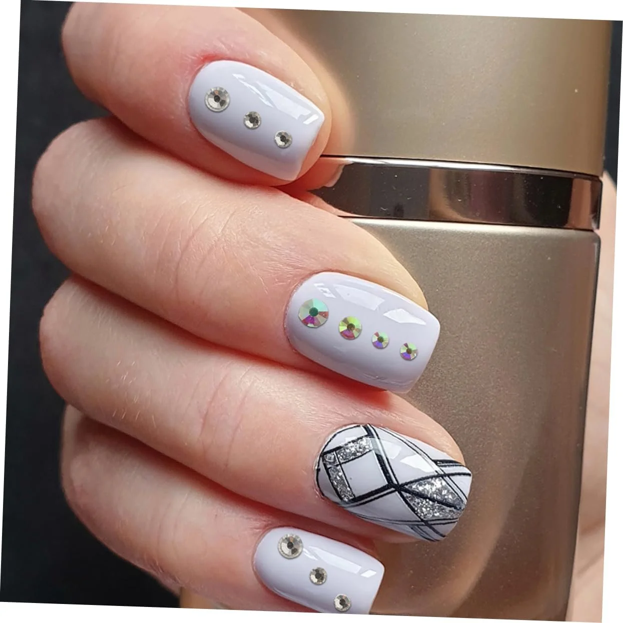 Набір прикрас для нігтів 12 Grid Круглий скляний з плоскою задньою частиною, фото №9