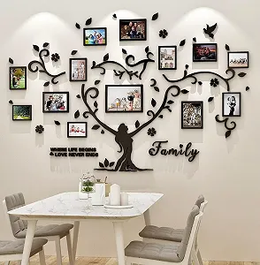 Наклейка на стіну Сімейне дерево 3D DIY 137 x 210 см чорна - Фото 1