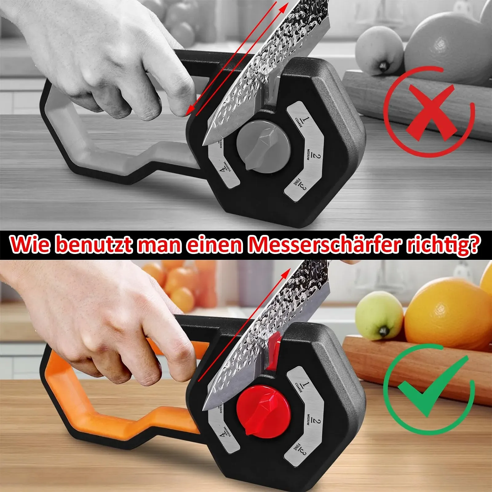 Точилка для ножів Yeelan ручна 6 рівнів регулювання професійна, фото №4