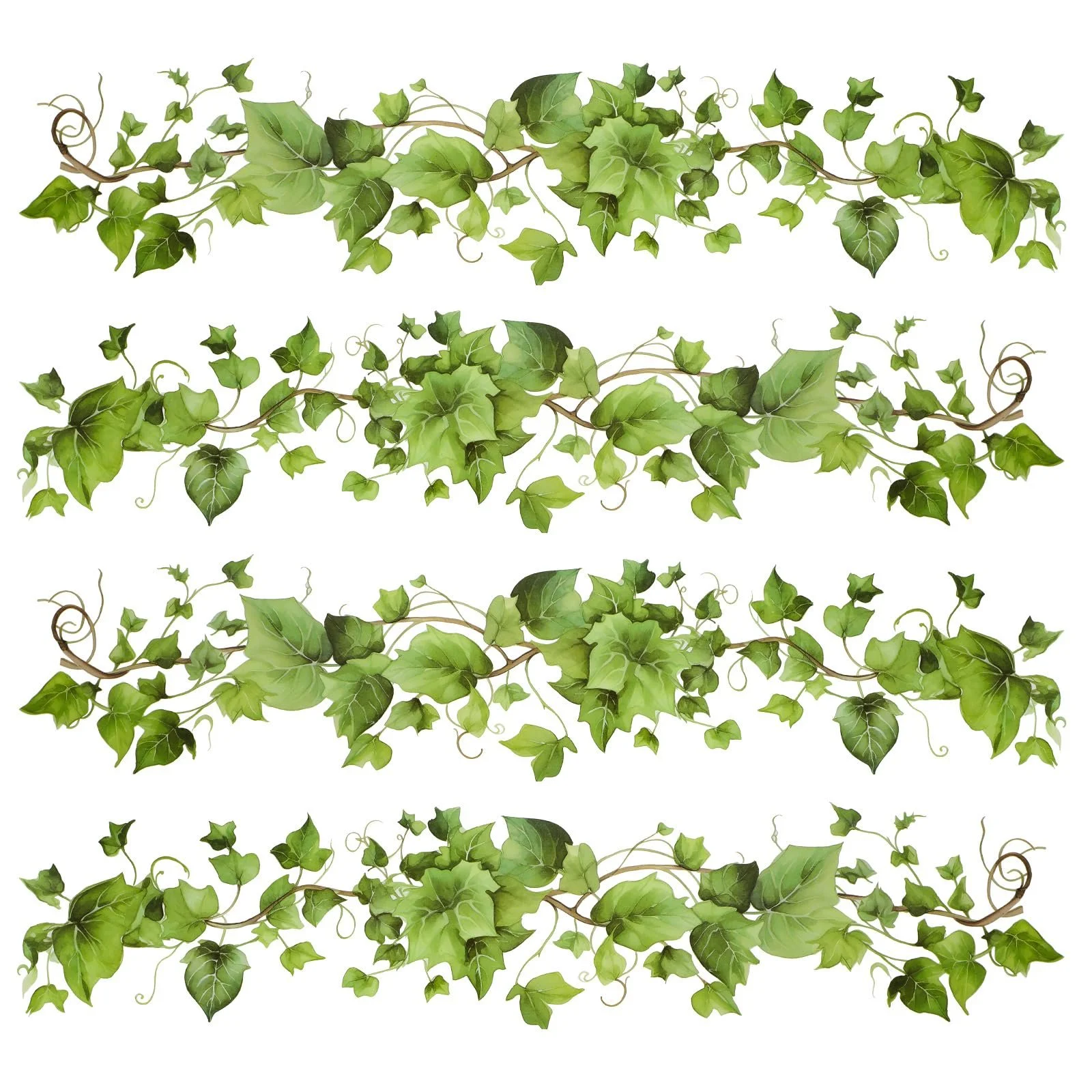 Наклейки на стену Зеленые лианы Растения Плющ Листья 4 шт. Самоклеящиеся, фото №1 Наклейки на стену Зеленые лианы Растения Плющ Листья 4 шт. Самоклеящиеся, фото №1
