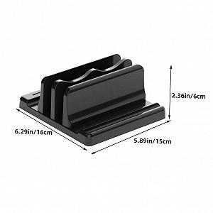 Вертикальная Подставка для Ноутбука с Двойными Слотами Регулируемая Экономия Пространства Держатель для Ноутбука Планшета и Книг Прочный Органайзер для Стола и Рабочего места synthetic.ua - Фото 1