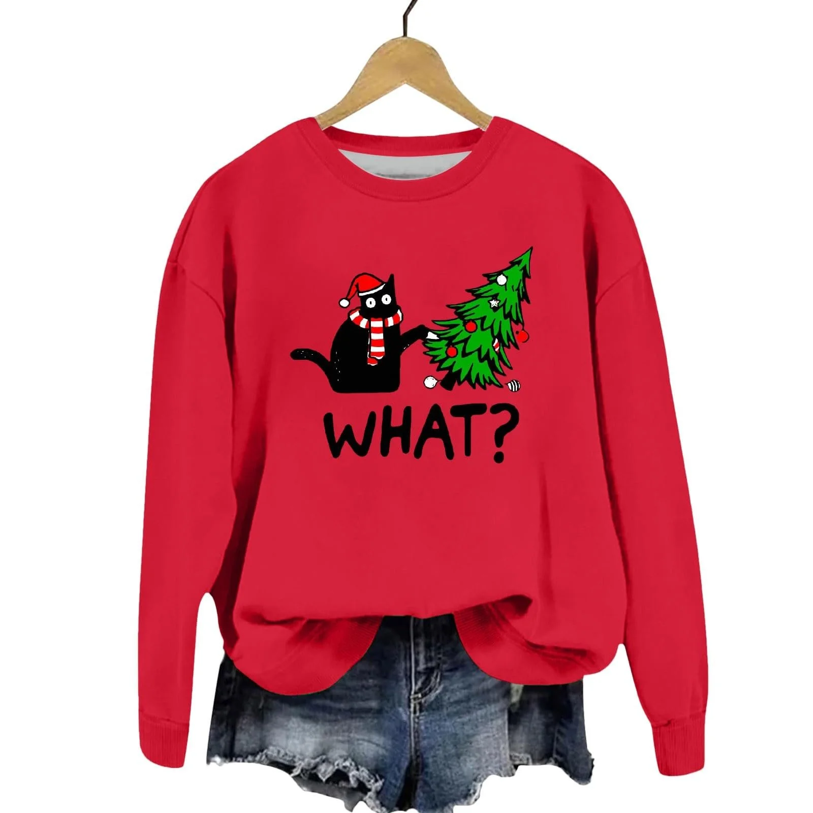 Різдвяний светр Briskorry, жіночий, з довгими рукавами, круглий виріз, фото №4