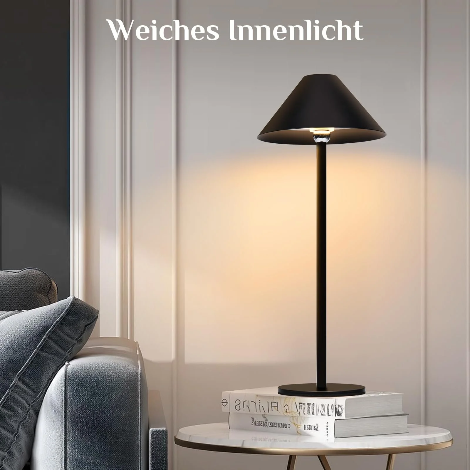 Настільна лампа Rosnek LED Бездротова 360° Магнітна 4000 мАг 3 кольори Сенсорна, фото №7