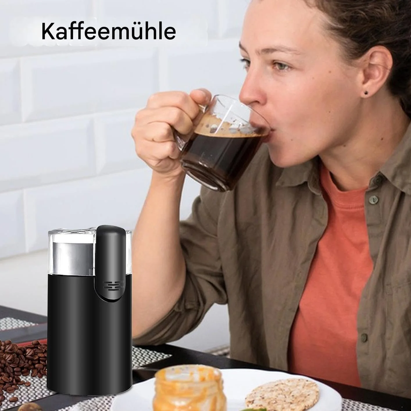 Электрическая Кофемолка Mochas M Мельница из нержавеющей стали со щеткой, фото №2