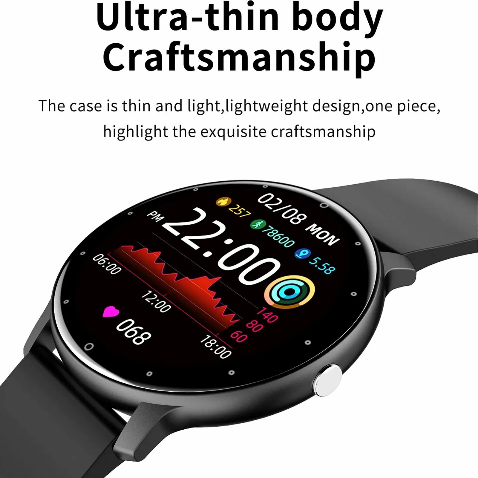 Смартгодинник findtime для жінок, 1.28 дюйма, Bluetooth 5.0, Рожевий, Ремінець, фото №6