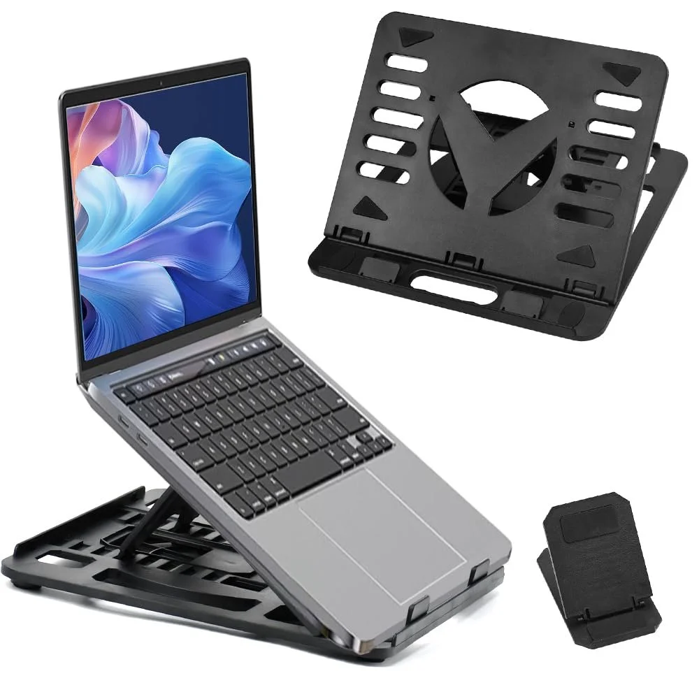 Подставка для ноутбука складная 8 уровней регулировки Черная подставка для ноутбука ABS Держатель для ноутбука вентилируемый Эргономичный держатель для ноутбука с настольной подставкой для мобильного телефона, фото №1 Подставка для ноутбука складная 8 уровней регулировки Черная подставка для ноутбука ABS Держатель для ноутбука вентилируемый Эргономичный держатель для ноутбука с настольной подставкой для мобильного телефона, фото №1