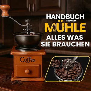 Ручна кавомолка Retoo Retro, коричнева, дерев'яна з ручкою, портативна, в античному стилі, для кавових зерен, нержавіюча сталь synthetic.ua - Фото 1