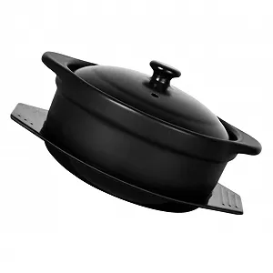 Горшок для приготовления керамический с крышкой и подставкой для супов и рагу - Фото 1