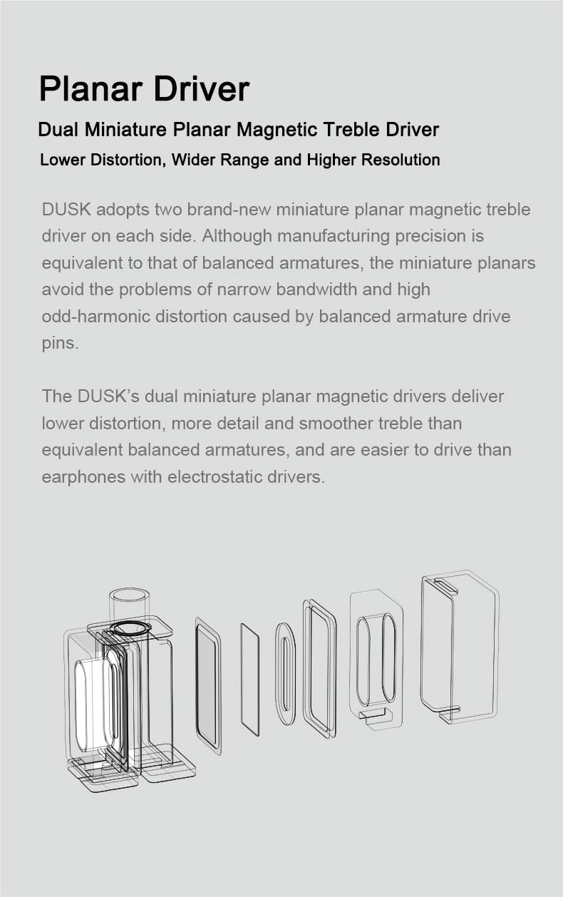 Навушники Moondrop Crinacle Dusk IEMs 2DD+2BA+2Planar з 0.78 2 Pin 3.5 мм/USB-C штекер, фото №4