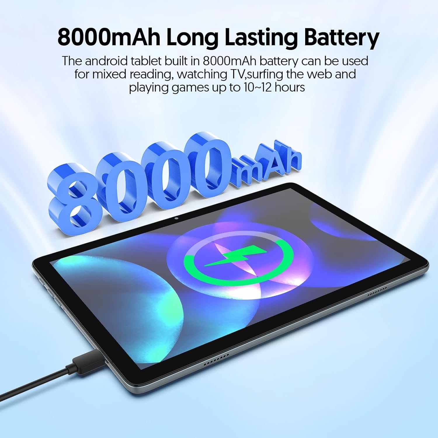 Планшет 10.1" BAKEN L10 4+4/128Gb 8 ядер Android 14 8000 mAh Серый, фото №3