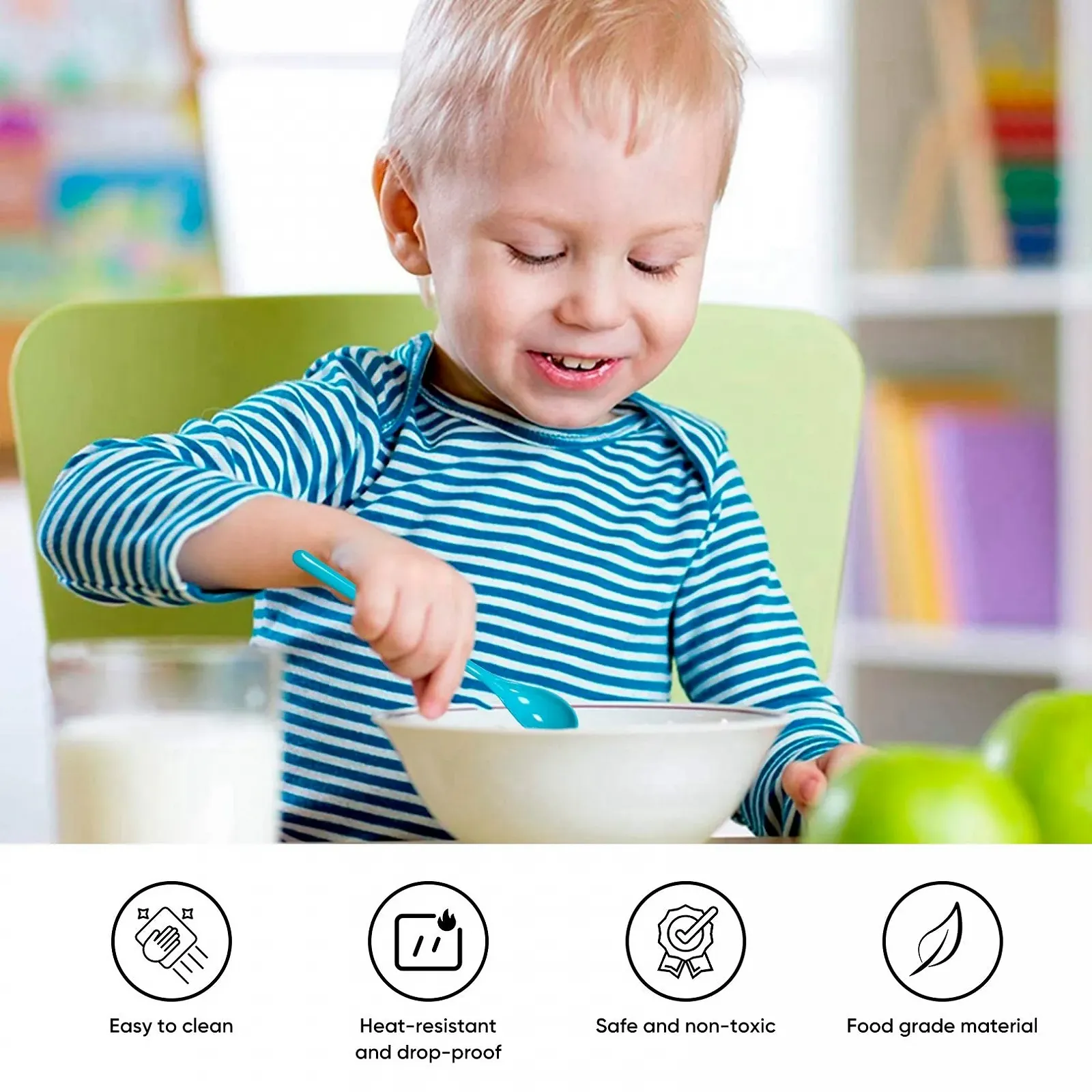 Набір пластикових ложок 10 шт., довгі, фото №4