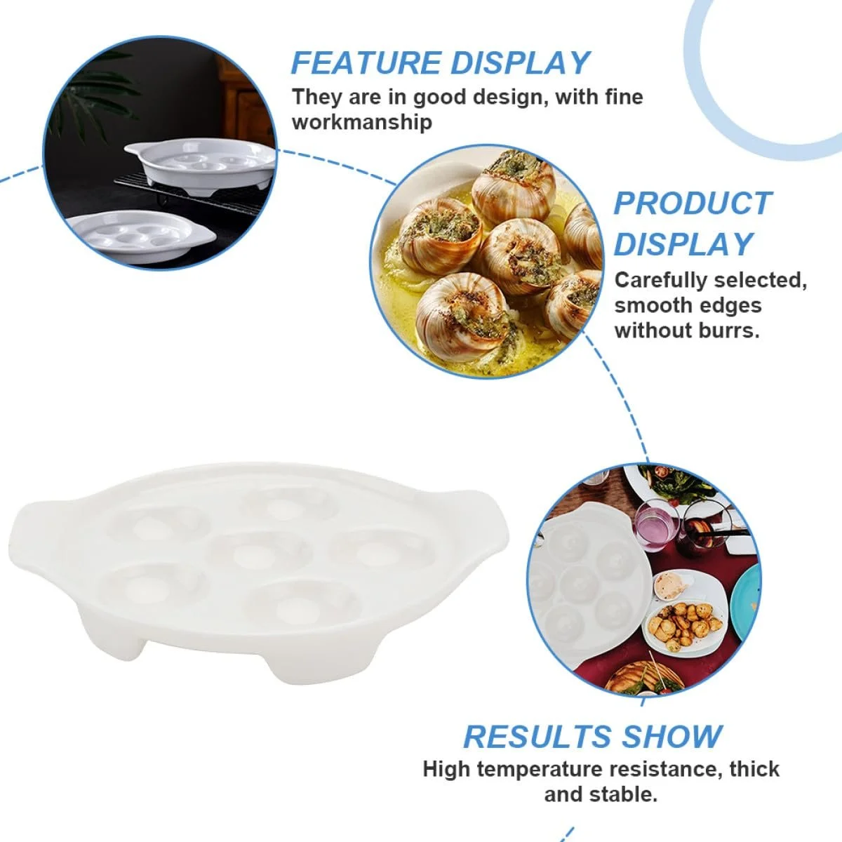 Форма для равликів Toyvian керамічна з ручками біла (2 шт.), фото №6