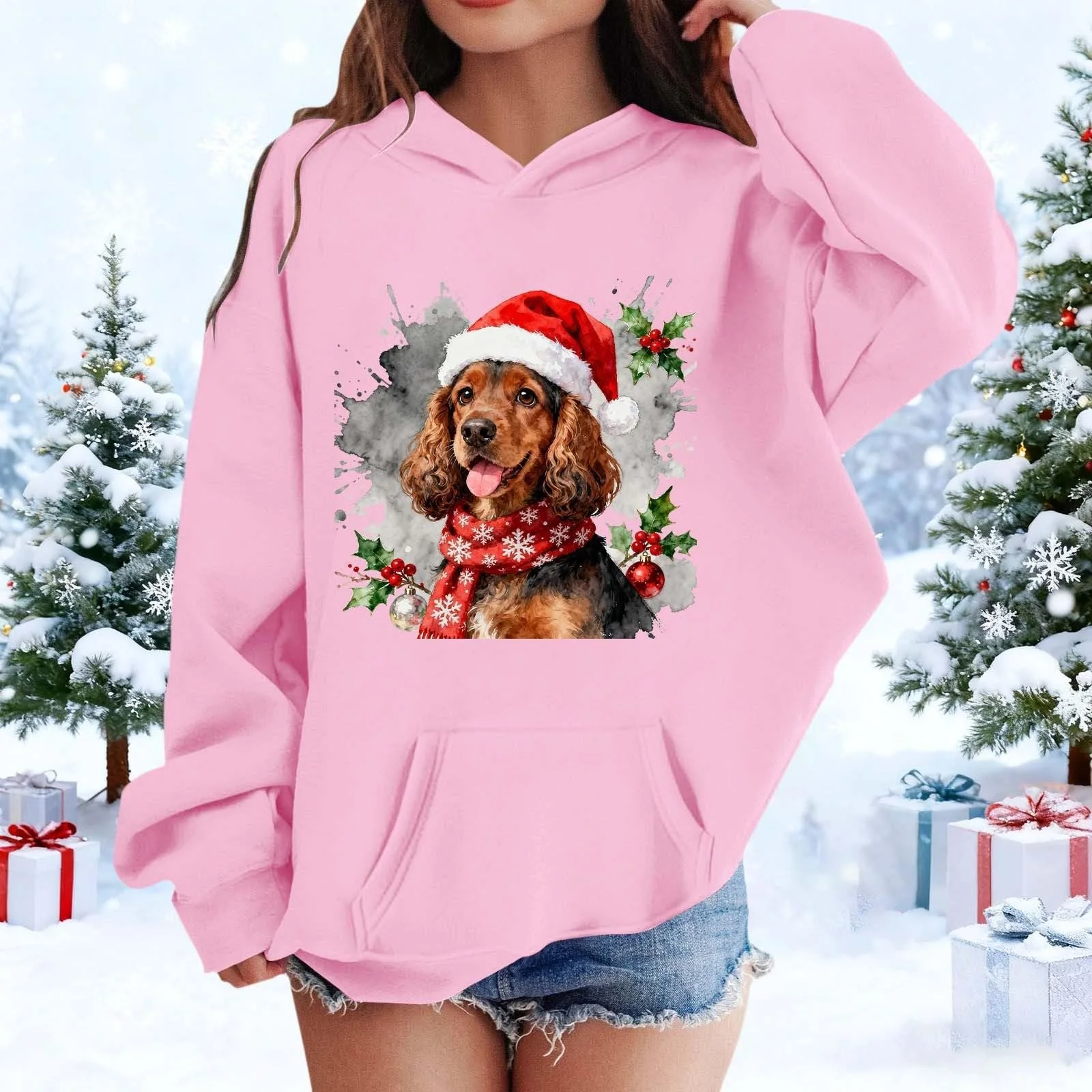 Худи Для девочки Рождественский свитер с принтом, фото №3