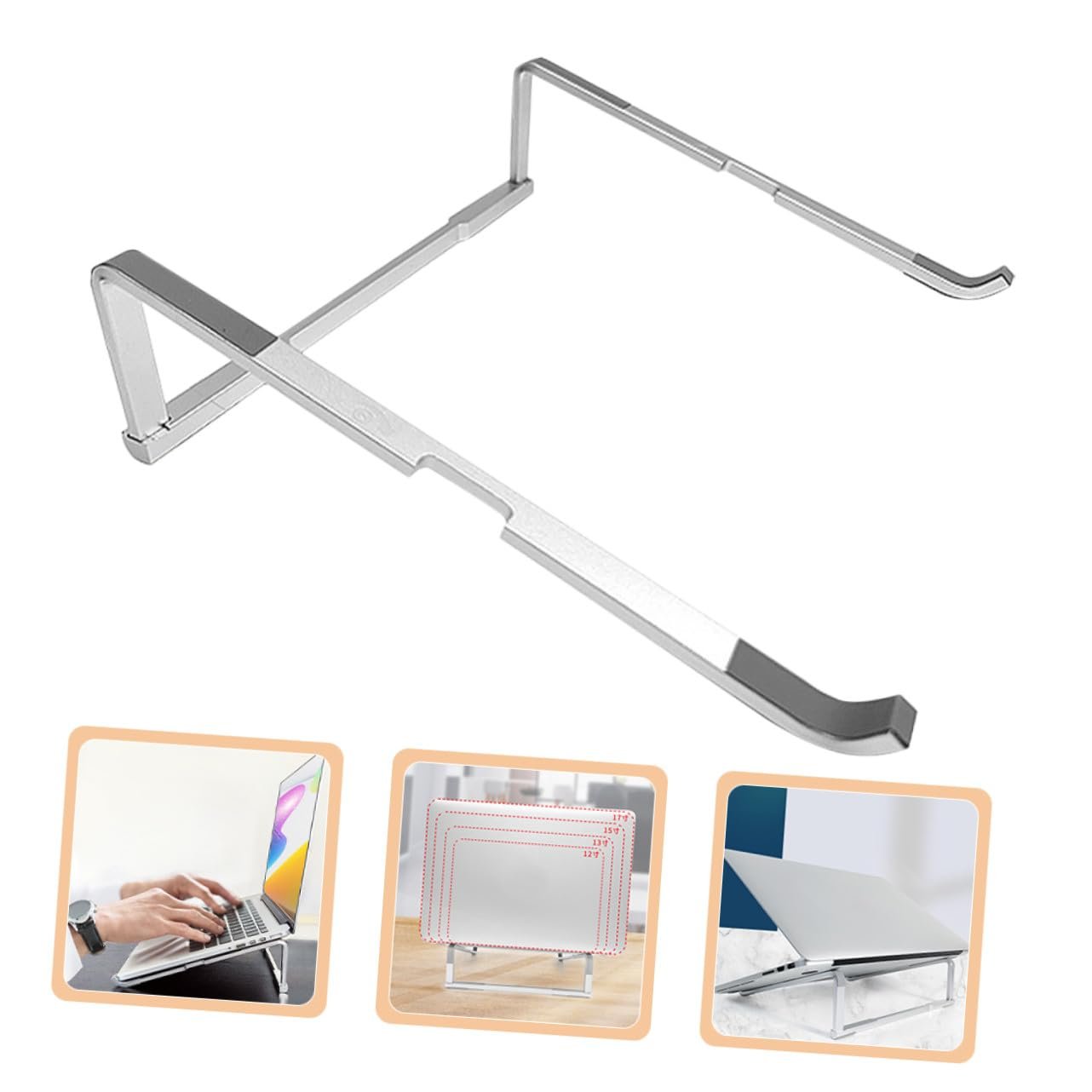 Підставка для ноутбука Holibanna алюмінієва складана портативна нековзна, фото №8