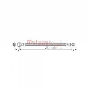 Тормозной шланг METZGER 4111367 GREENPARTS MERCEDES-BENZ передний мост слева - Фото 1
