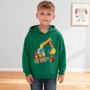 Худи Generisch Dino Digger Рисунок для детей Зеленый synthetic.ua - Фото 1