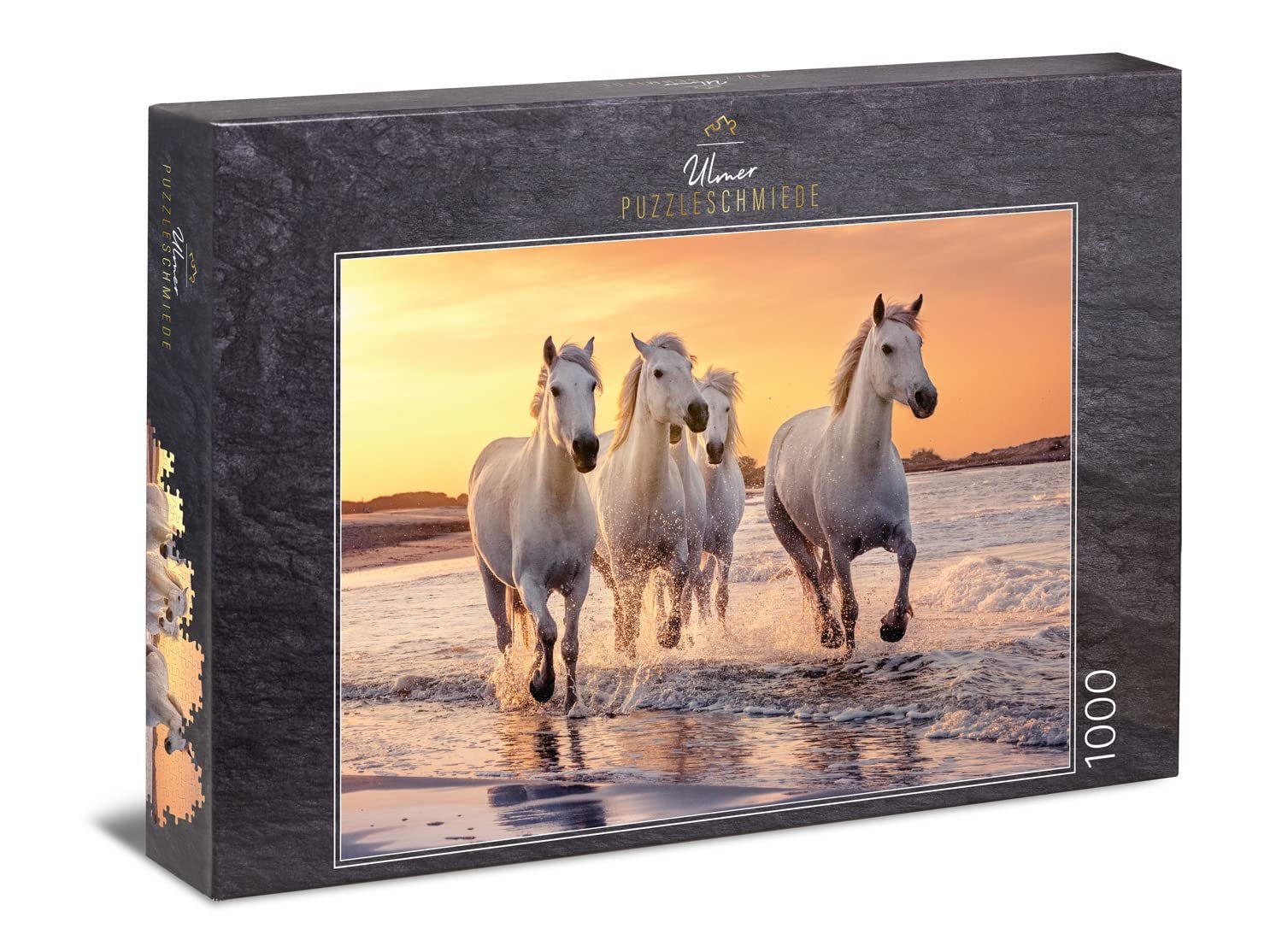 Пазл Ulmer Puzzleschmiede Classic Camargue Horses 1000 деталей Белые лошади Камарга Прованс, фото №1