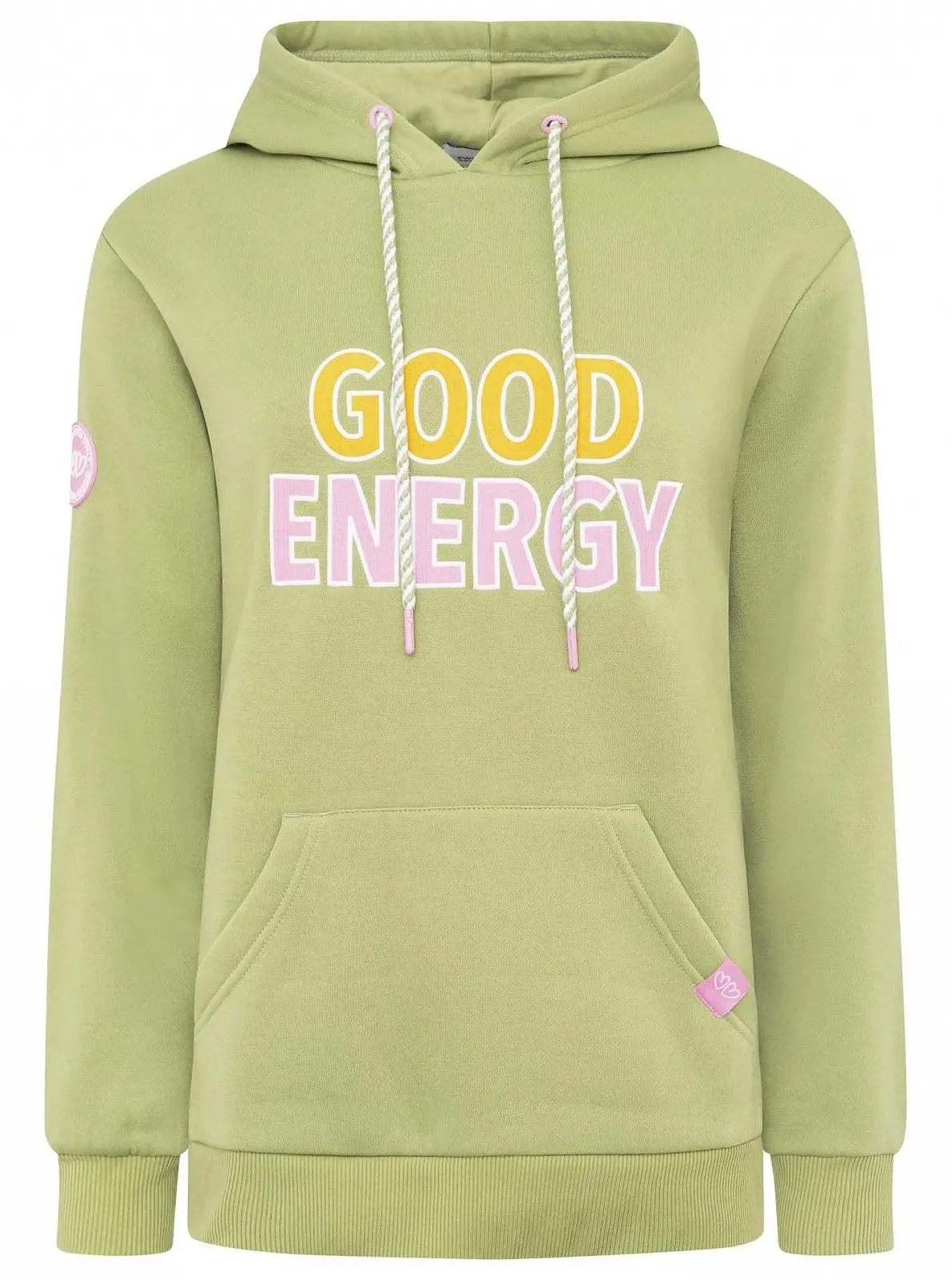 Худи Zwillingsherz Женская Толстовка с Капюшоном и Принтом Good Energy, фото №1