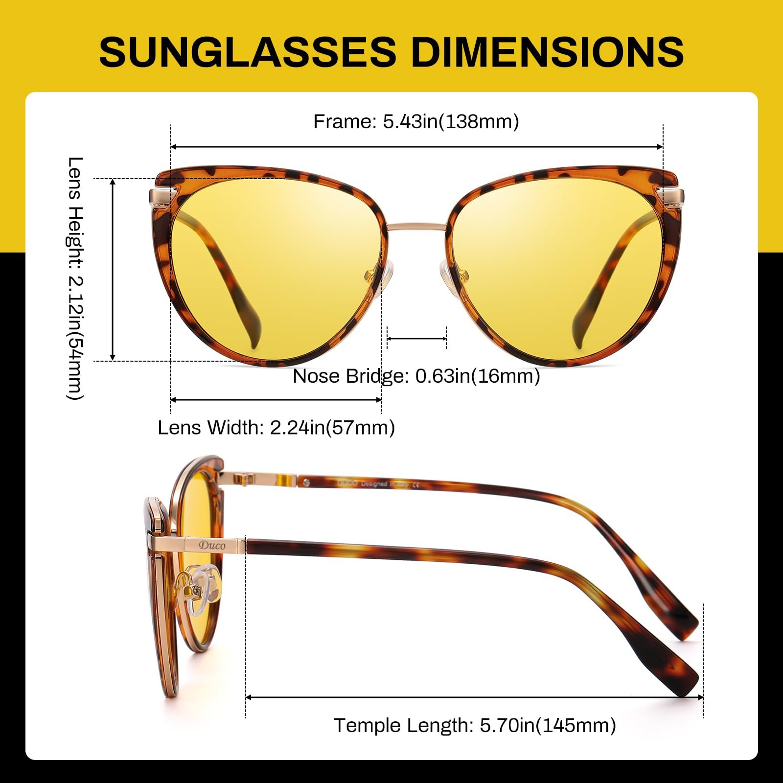 Жовті сонцезахисні окуляри для нічного водіння 1222Y, фото №3 Жовті сонцезахисні окуляри для нічного водіння 1222Y, фото №3