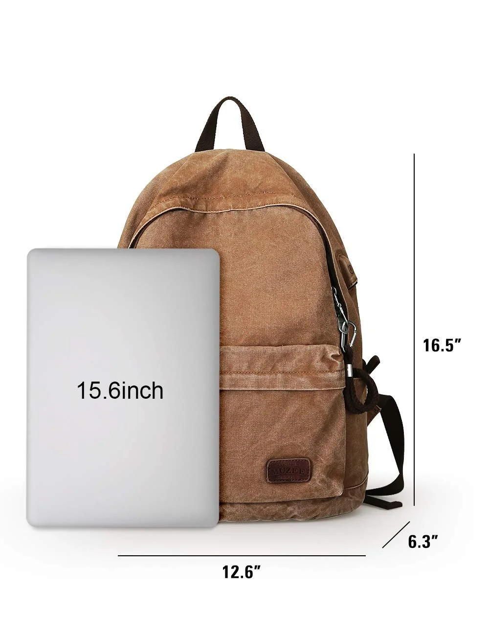 Рюкзак для ноутбука Muzee Canvas 15.6 дюймів Легкий Антикрадій USB Charging Port, фото №2 Рюкзак для ноутбука Muzee Canvas 15.6 дюймів Легкий Антикрадій USB Charging Port, фото №2