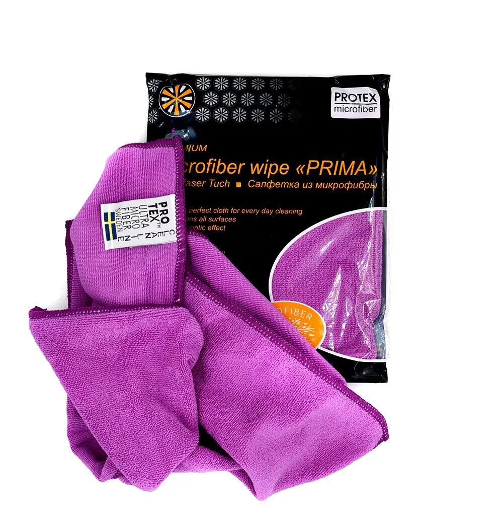 Салфетка из микрофибры премиум класса Прима 35*40 см Микрофибра Protex Швеция, фото №1