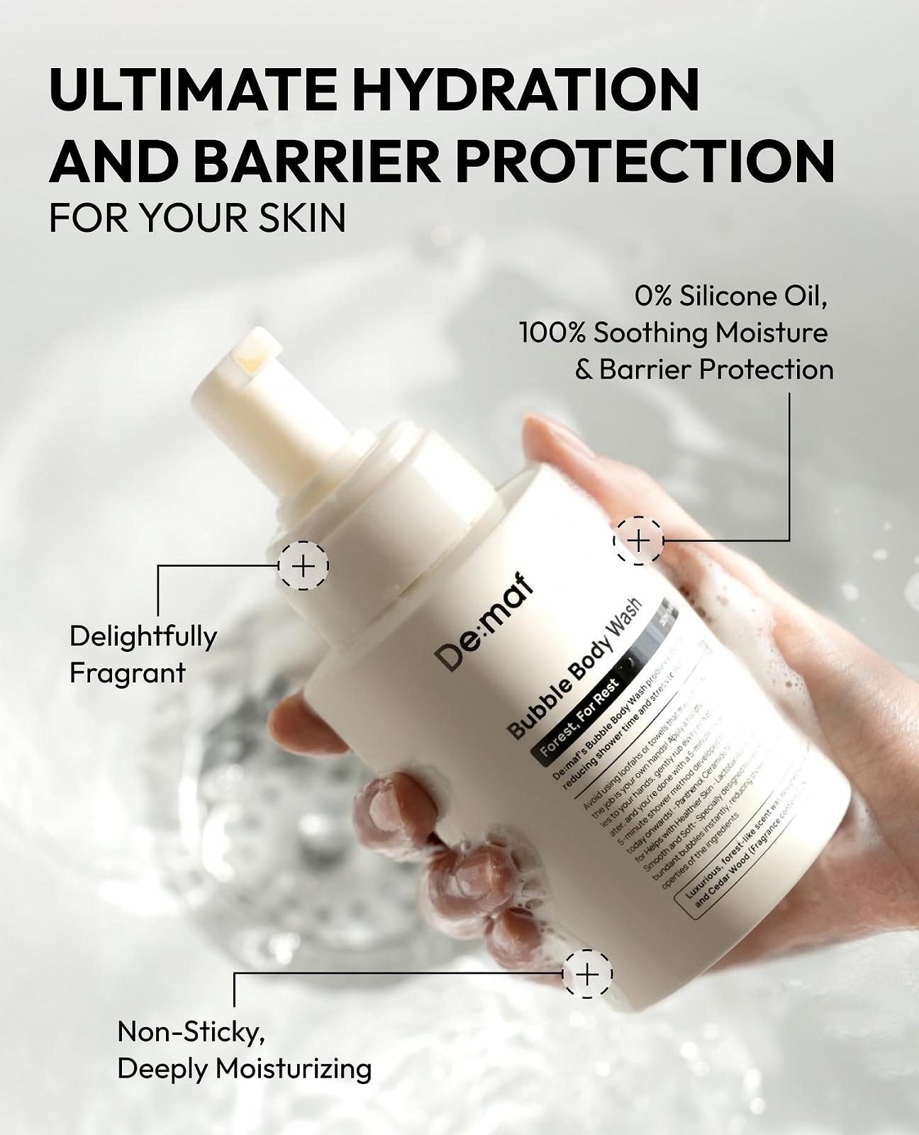 Гель для душу De:maf Forest For Rest Ніжний з бульбашками для всіх типів шкіри, фото №2