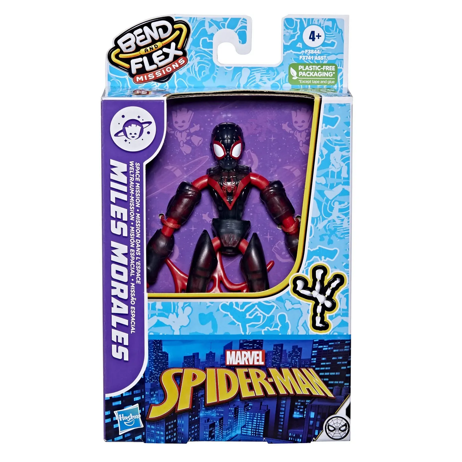 Гнучка фігурка Hasbro Marvel Spider-Man Bend and Flex Missions Miles Morales Space Mission 15 см, фото №3