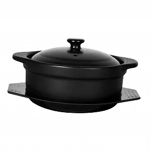 Жаровня Toyvian керамическая с крышкой термостойкая антипригарная для тушения - Фото 1