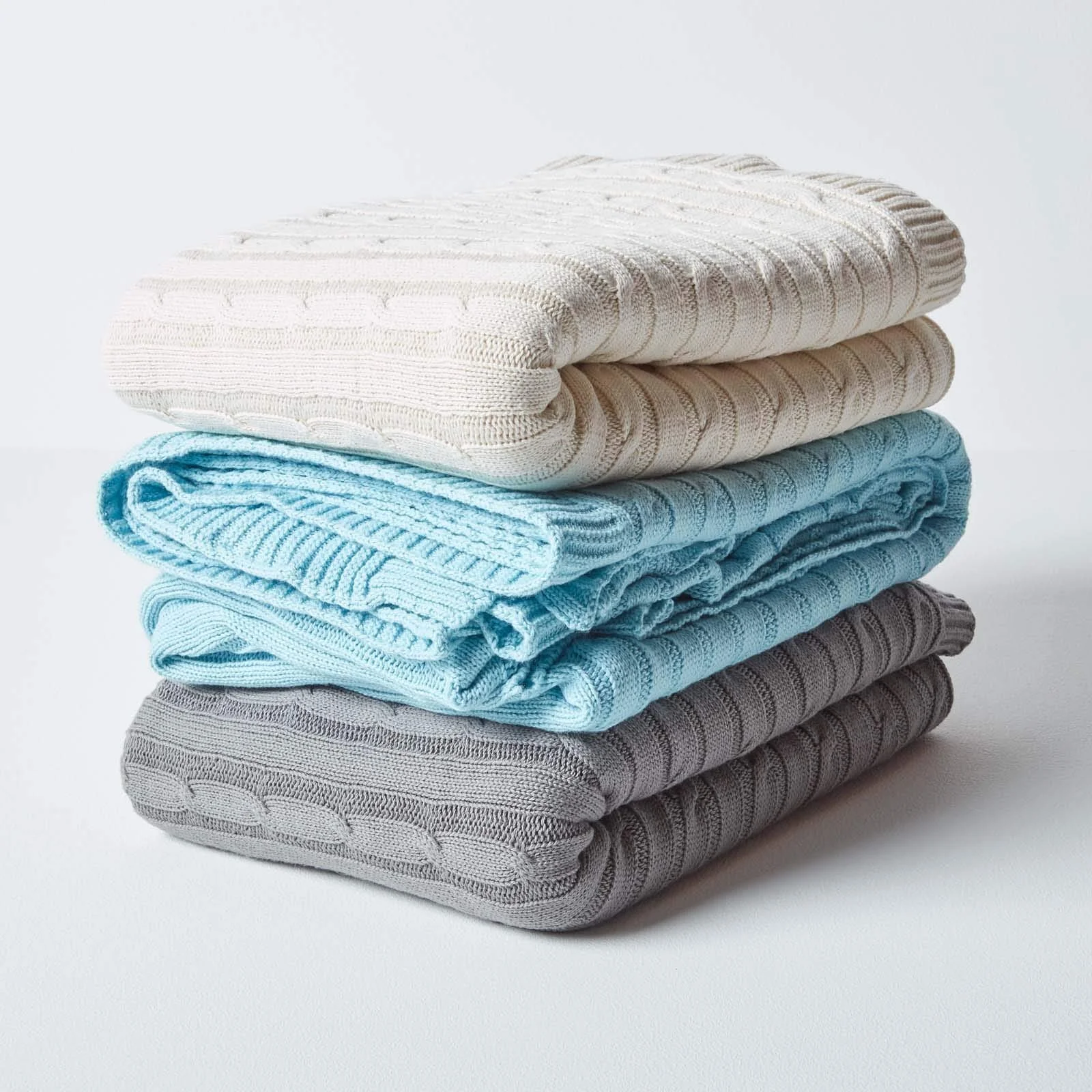 Плед Homescapes Cable Knit Натуральный 130 x 170 см, фото №7