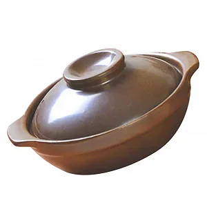 Кастрюля-кассероль керамическая термостойкая с двойными ручками для супов энергосберегающая - Фото 1