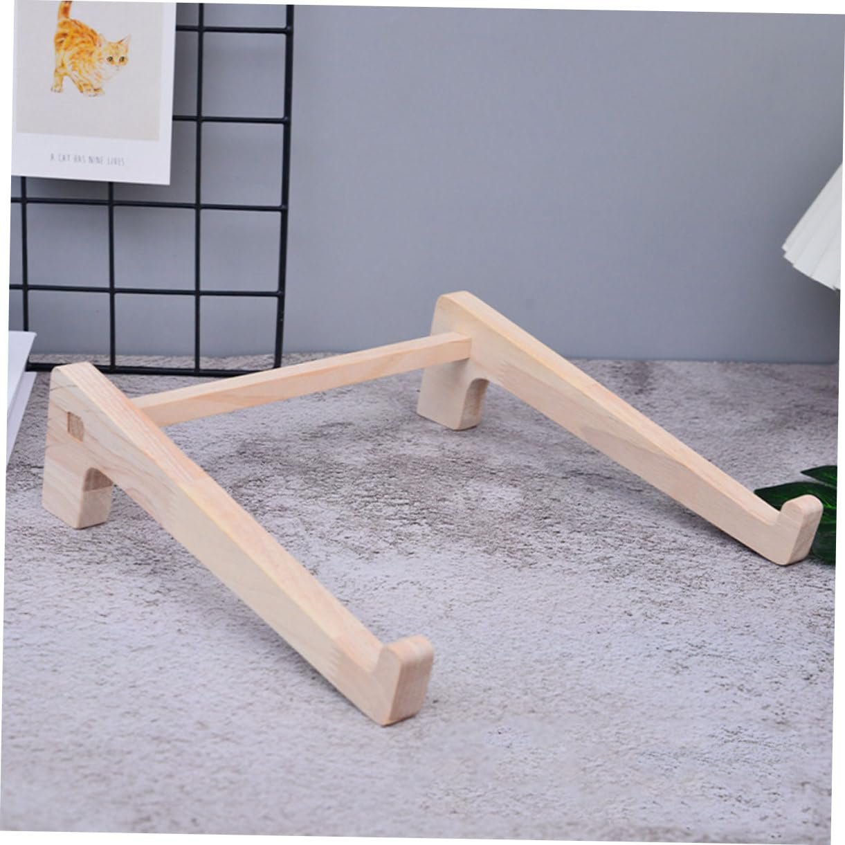 Підставка для ноутбука з масиву дерева, регульована, складана, для столу, компактна конструкція, підходить для ноутбуків, планшетів та книг, міцна, фото №4