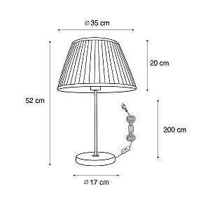 Настільна лампа Qazqa Kaso Retro 35 см Brass Cream - Фото 1