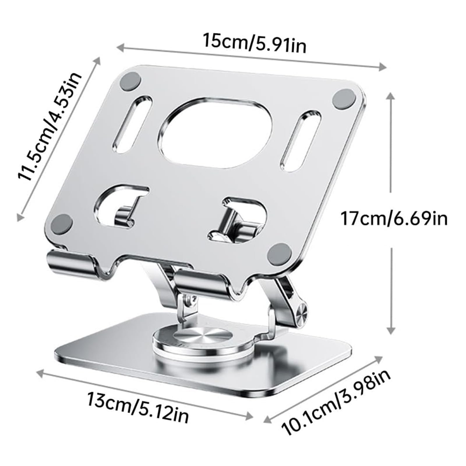 Подставка для ноутбука Rotiva Rotating, регулируемая, с вращающимся основанием 360
, складная, портативная, алюминиевая, для планшетов 10-17 дюймов, серая, фото №8 Подставка для ноутбука Rotiva Rotating, регулируемая, с вращающимся основанием 360
, складная, портативная, алюминиевая, для планшетов 10-17 дюймов, серая, фото №8