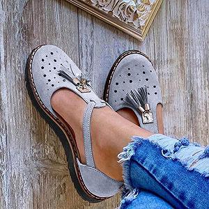 Летние сандалии женские на плоской подошве кисть кожаные - Фото 1