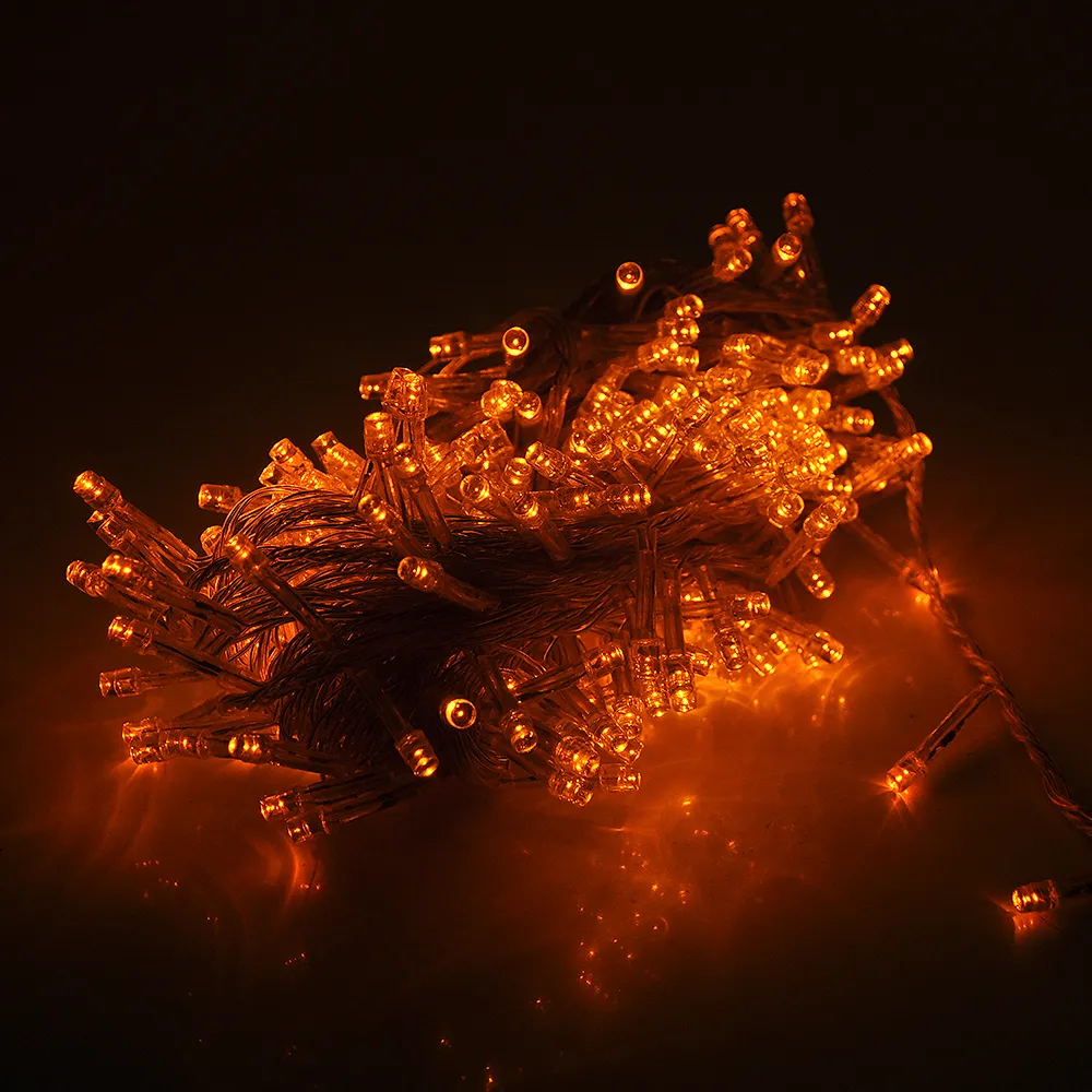 Гірлянди 120LED Штора Yellow 8 режимів 3х0,3 метра прозора ізоляція BOX, фото №1
