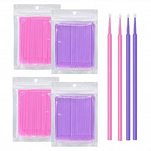 Щіточки Chargenyang Disposable Micro Applicator Bendable Mascara Brushes Два кольори Діаметр головки: 2.0/1.5 мм 400 шт. - Фото 1