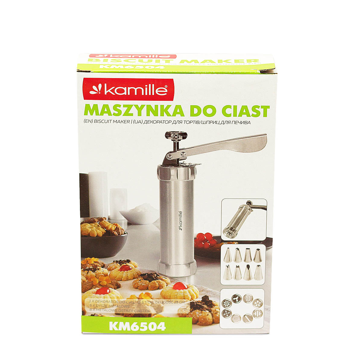 Шприц кондитерский для печенья Kamille из нержавеющей стали с насадками KM-6504, фото №8