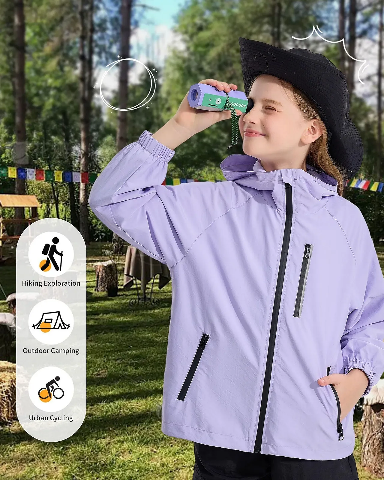 Водонепроникна куртка з капюшоном для дівчат Rolanko, фото №2