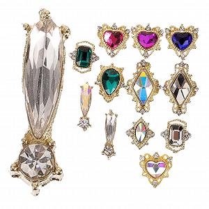 Стразы для ногтей 3D Набор украшений для ногтей Разноцветные стразы для акриловых ногтей для чехлов для телефонов Открытки-приглашения Декорации - Фото 1