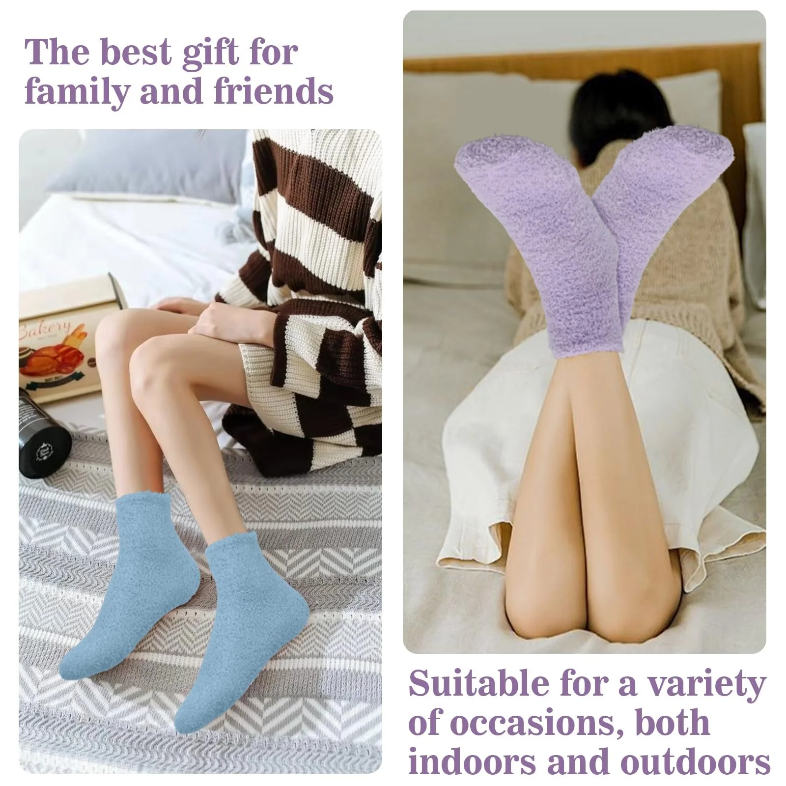 Шкарпетки VEGCOO з коралового флісу, середньої довжини, 6 пар, фото №5