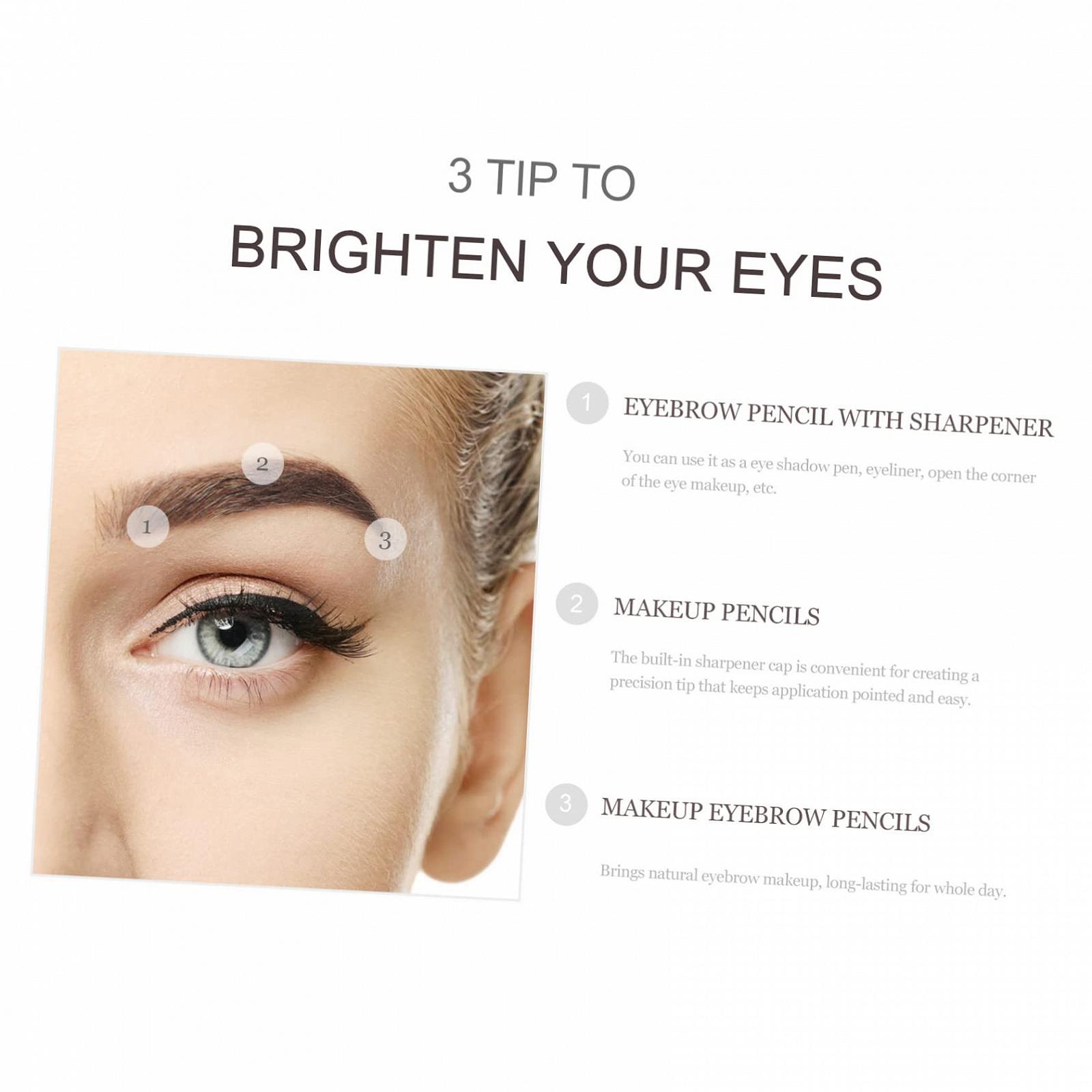 Олівець MERRYHAPY Sharpener Eyebrow Pencils Кавовий 8 шт., фото №2