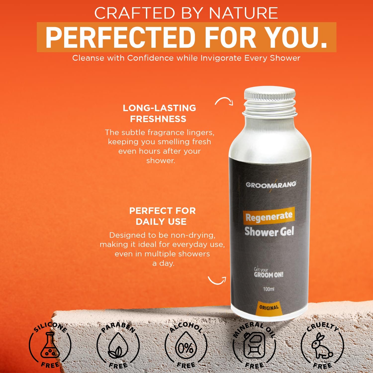 Регенеруючий гель для душу Groomarang Refresh & Revital 100% Natural Organic Vegan 100 мл, фото №6