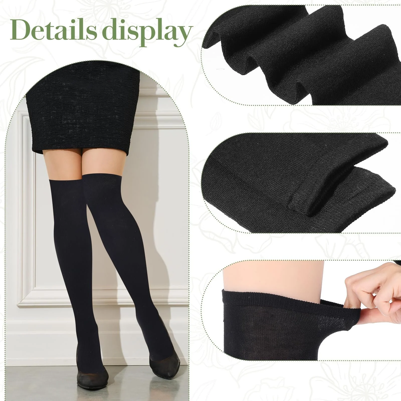 1 пара довгих шкарпеток, жіночі шкарпетки до колін, фото №3