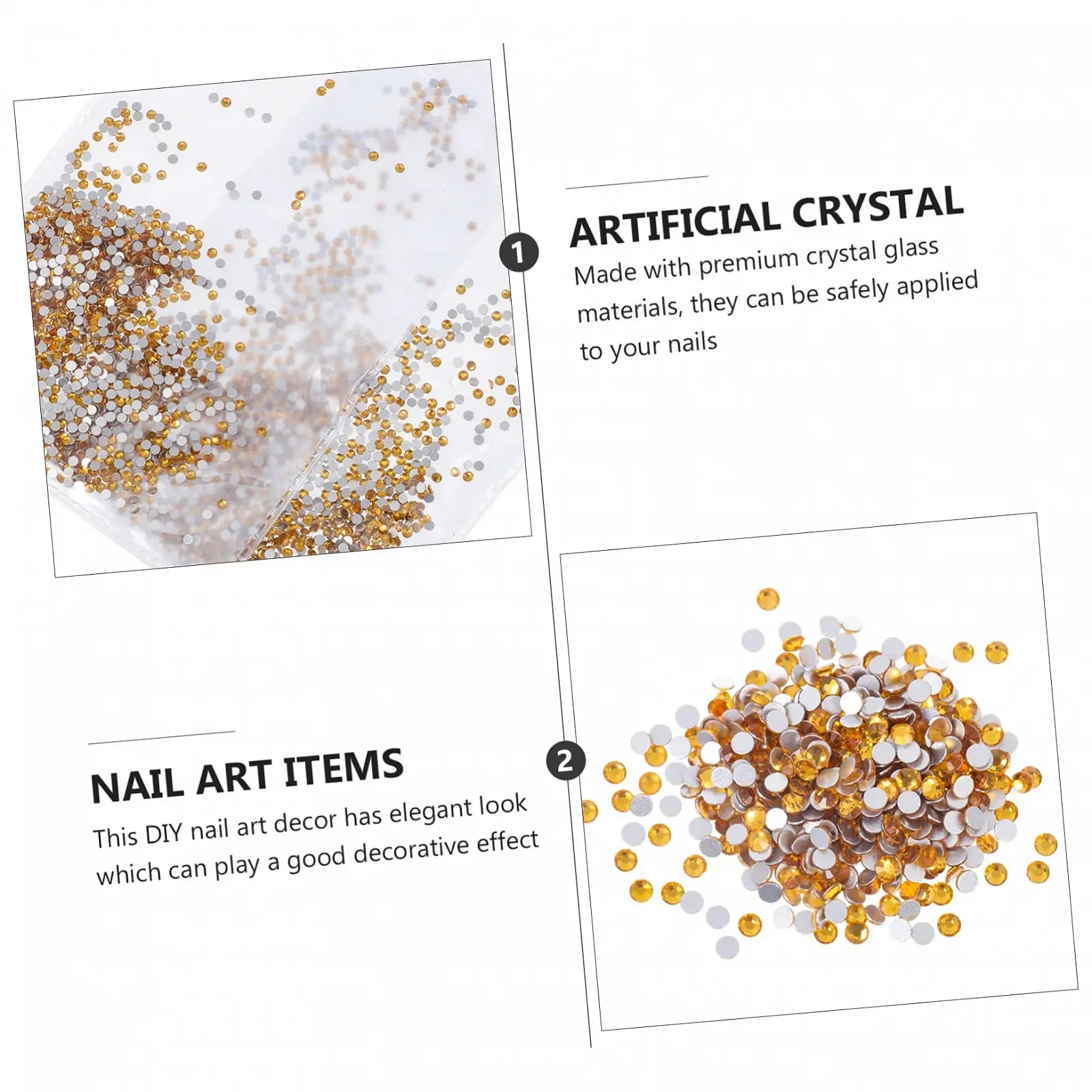 Стразы FRCOLOR Стекло для маникюра, 2 шт., фото №4