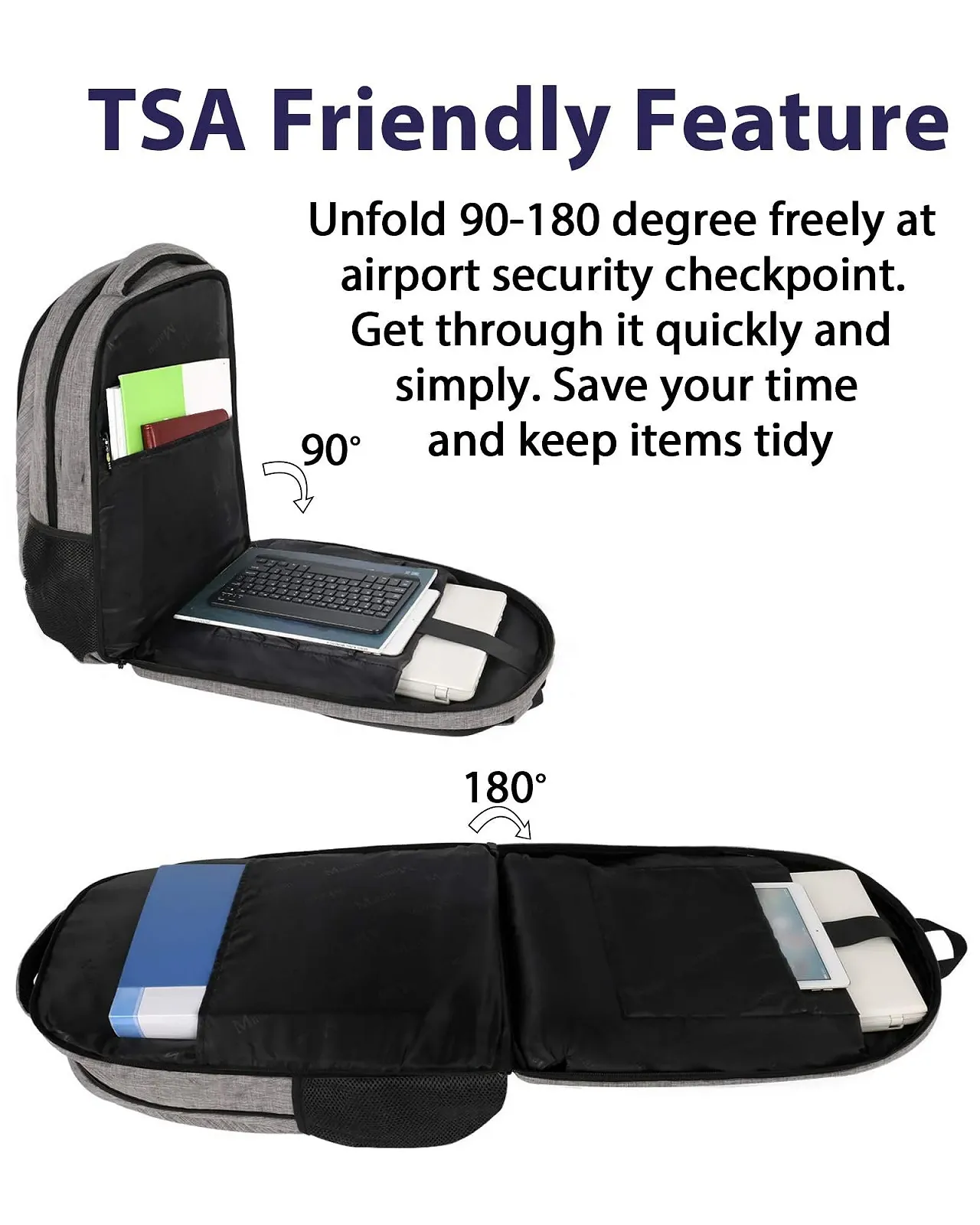 Рюкзак для ноутбука MATEIN 17 дюймов Водонепроницаемый USB TSA Серый, фото №2 Рюкзак для ноутбука MATEIN 17 дюймов Водонепроницаемый USB TSA Серый, фото №2