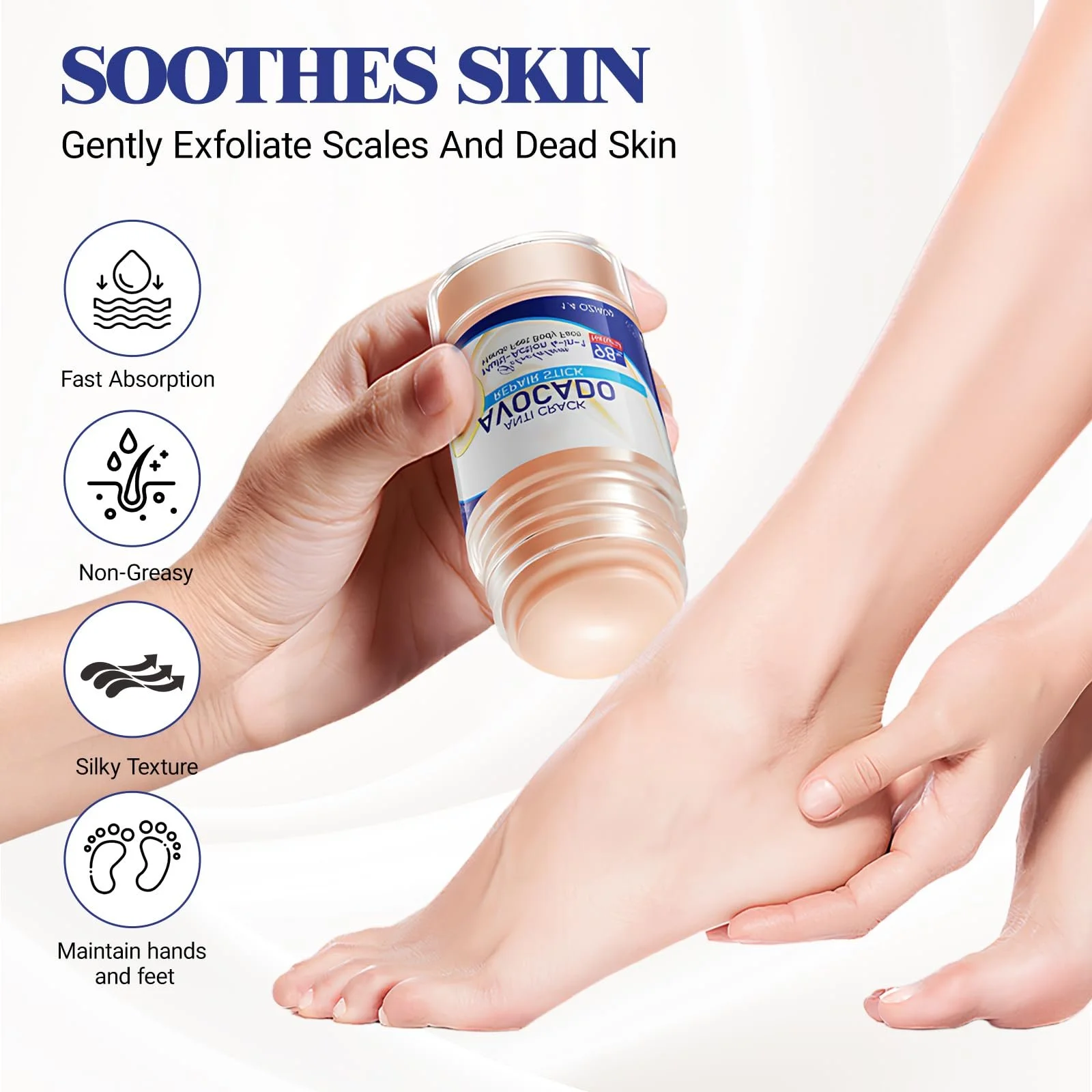 Крем для ног Summer foot Набор 2 шт. для очень сухой кожи с персиком и авокадо и 10 масками для ног, фото №5